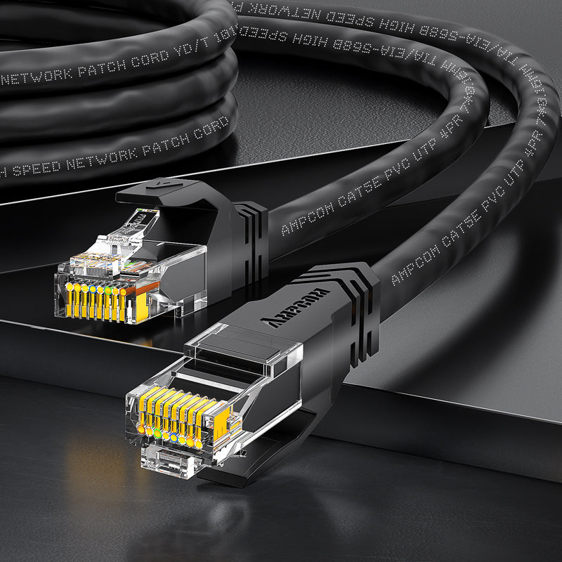 Cable de parche de red de PVC sin protección (UTP) AMPCOM CAT5e para hogar o centro de datos