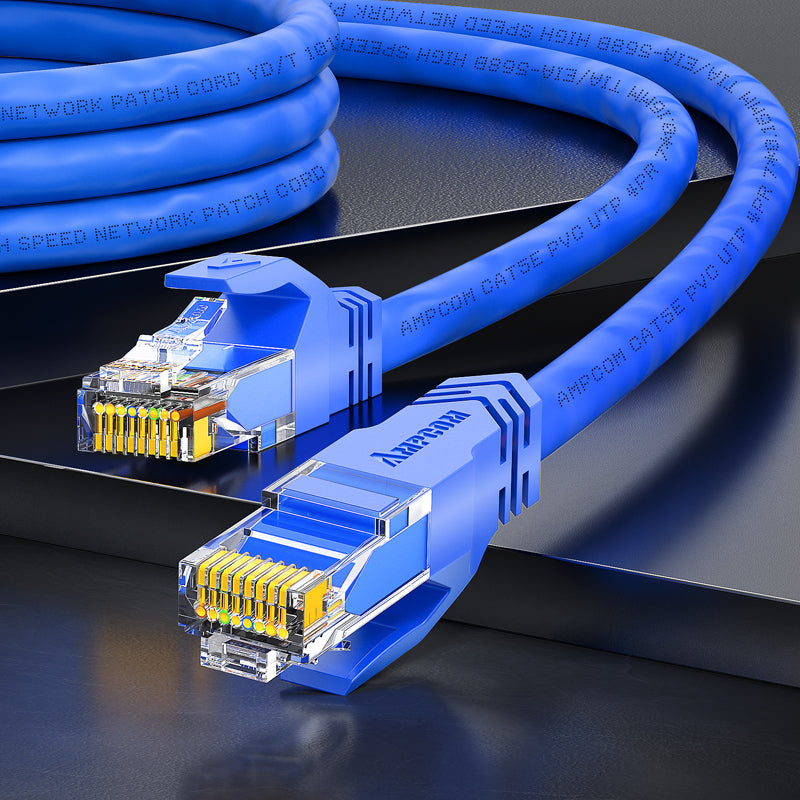 Cable de parche de red de PVC sin protección (UTP) AMPCOM CAT5e para hogar o centro de datos