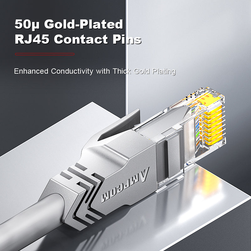 Cable de parche de red de PVC sin protección (UTP) AMPCOM CAT5e para hogar o centro de datos