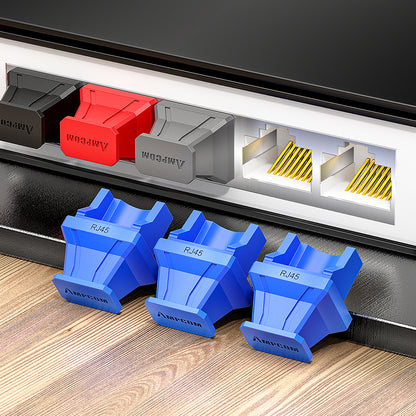 AMPCOM PVC Insulated RJ45 Dust Plugs for All RJ45 Port, Achieve Dust and Moisture-Resistant Isolation Protection, Multiple Color Options Available