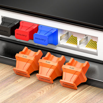 AMPCOM PVC Insulated RJ45 Dust Plugs for All RJ45 Port, Achieve Dust and Moisture-Resistant Isolation Protection, Multiple Color Options Available