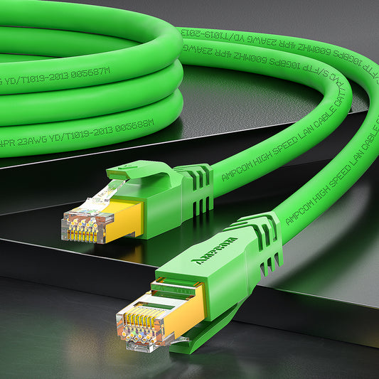 AMPCOM Cat7 26AWG Snagless Shielded (S/FTP) Network Patch Cable, Ultra-Flexible PVC Jacket
