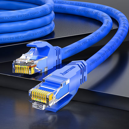 Cable de parche de red de PVC sin protección (UTP) AMPCOM CAT5e para hogar o centro de datos