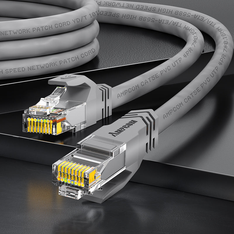 Cable de parche de red de PVC sin protección (UTP) AMPCOM CAT5e para hogar o centro de datos