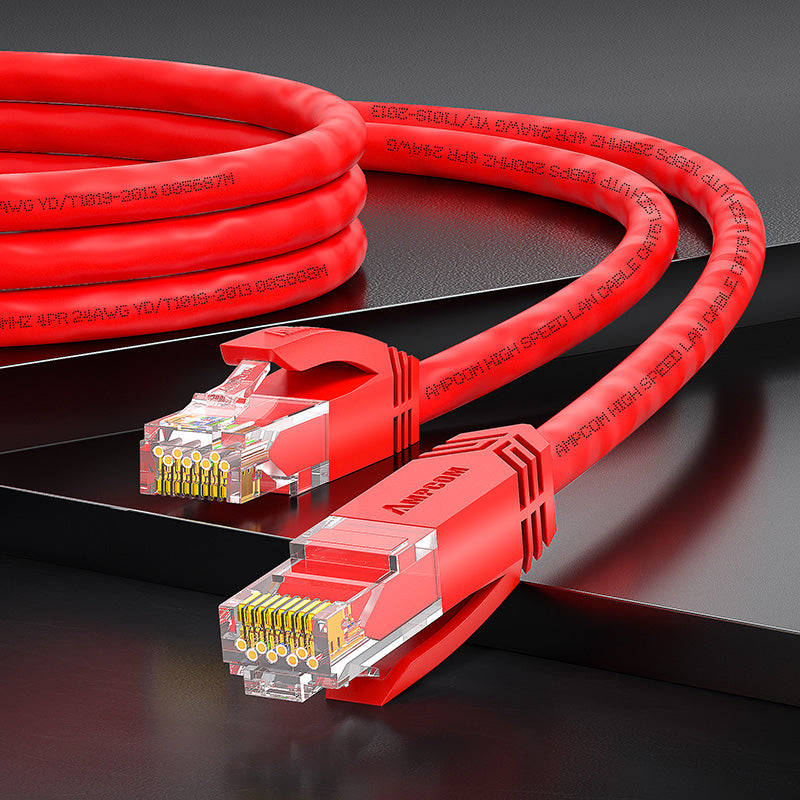 AMPCOM CAT6/CAT6a Unshielded (UTP) LSZH Network Patch Cable for Data Center Cabling or Surveillance System Wiring